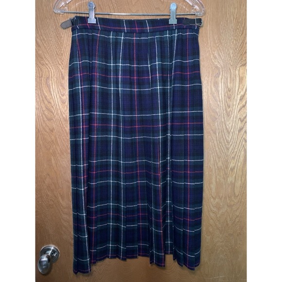 Vintage Clan Laird Women Wool Scottish Tartan Plaid Skirt Size 42 UK Size Pin - Picture 5 of 9